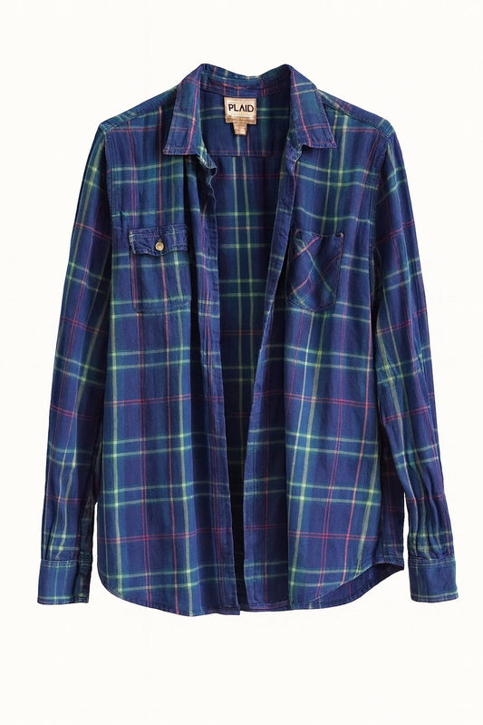 “Dialogue” Upcycled Flannel – Eddie Bauer Men’s Medium | April 25th Flannels