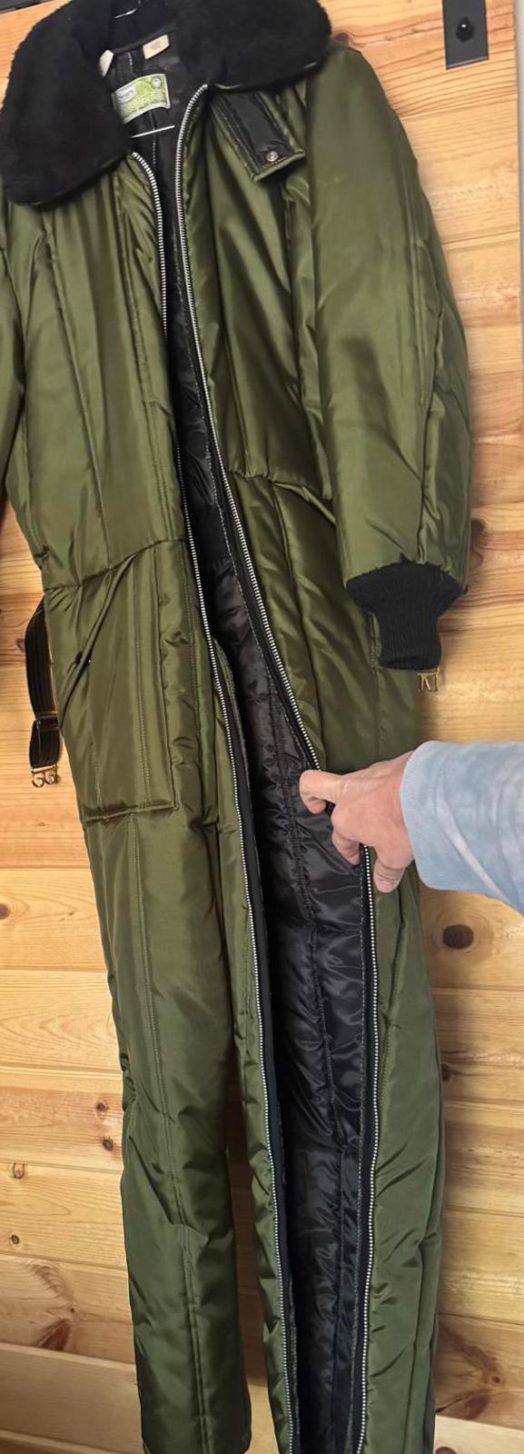 Vintage 1970’s Sears Cold Weather Coverall Faux Fur Belted Military Workwear