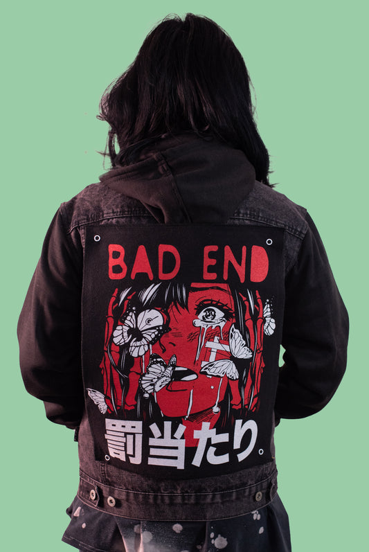 Two Face Threads Jacket – Interchangeable Velcro Back Patch | Customizable Streetwear | Unisex Denim Hoodie