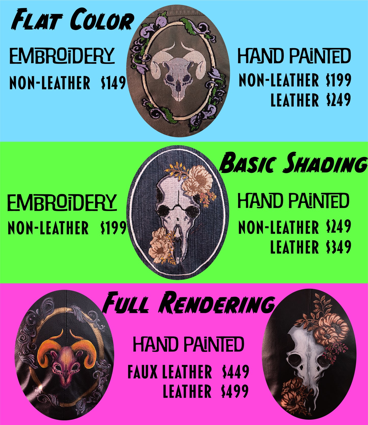 Commissions- Hand Painted, Embroidered Jackets