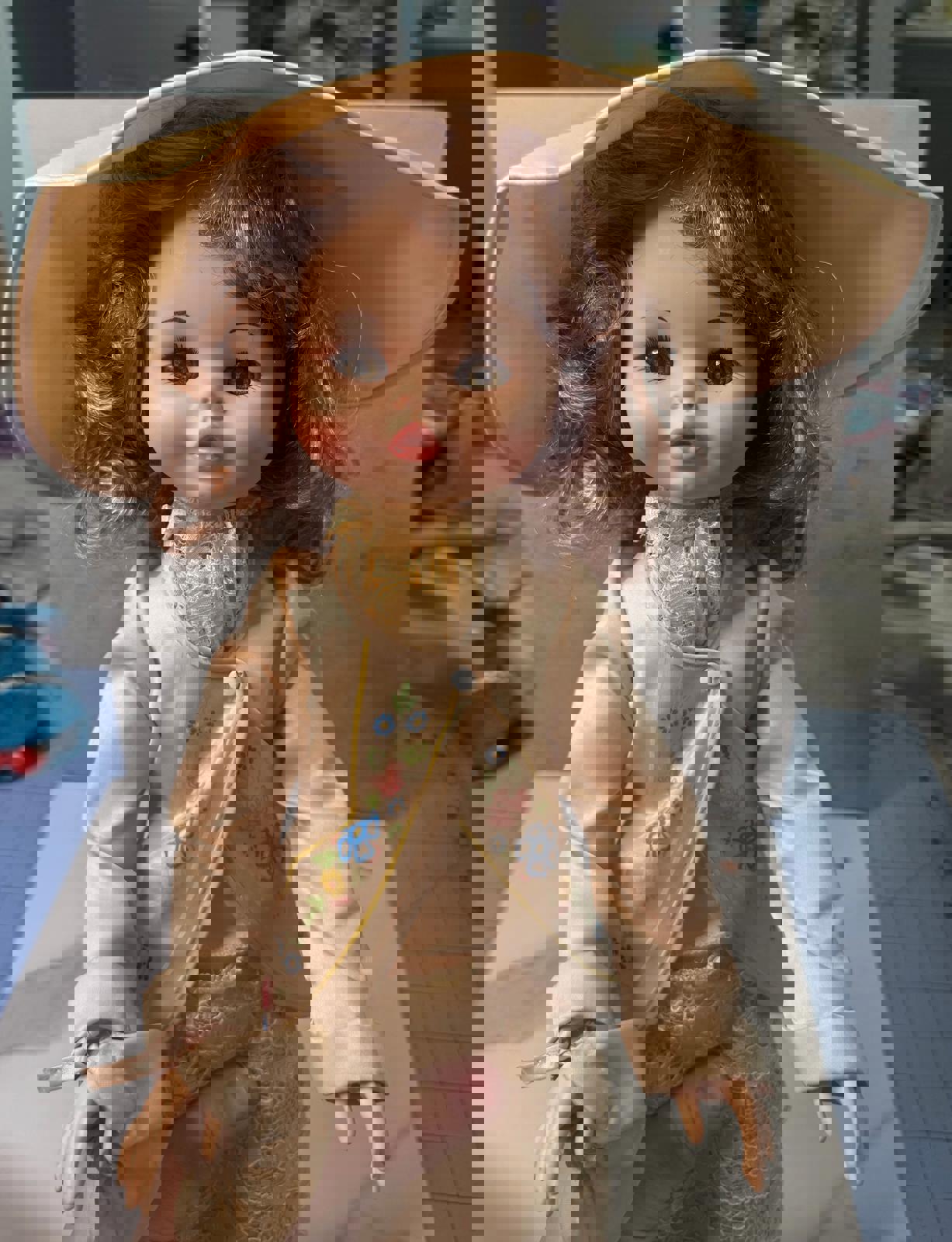 Vintage Furga Italian Made 18” Sleepy Eye Doll – Victorian Lace Outfit u0026 Hat