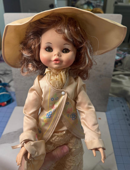 Vintage Furga Italian Made 18” Sleepy Eye Doll – Victorian Lace Outfit u0026 Hat