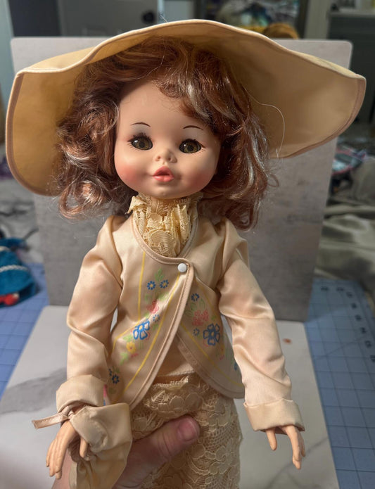 Vintage Furga Italian Made 18” Sleepy Eye Doll – Victorian Lace Outfit u0026 Hat
