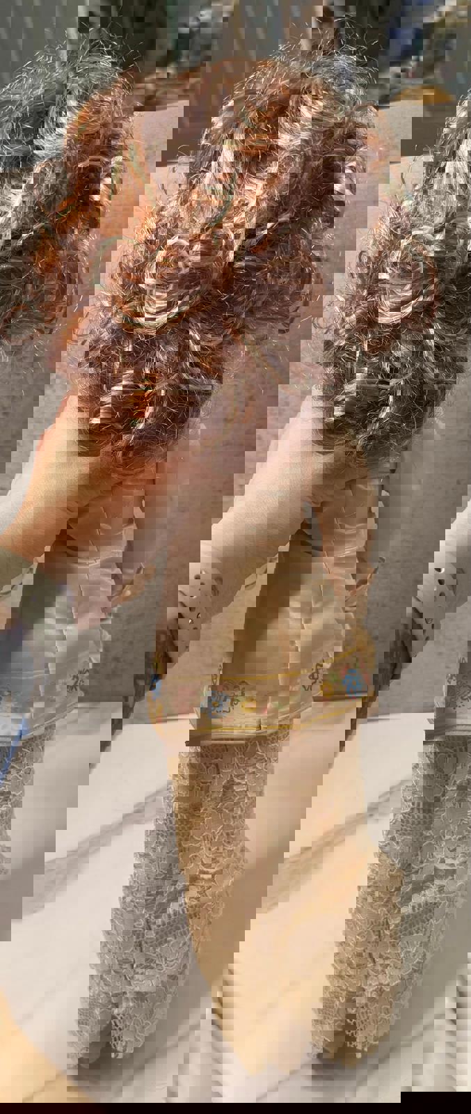 Vintage Furga Italian Made 18” Sleepy Eye Doll – Victorian Lace Outfit u0026 Hat