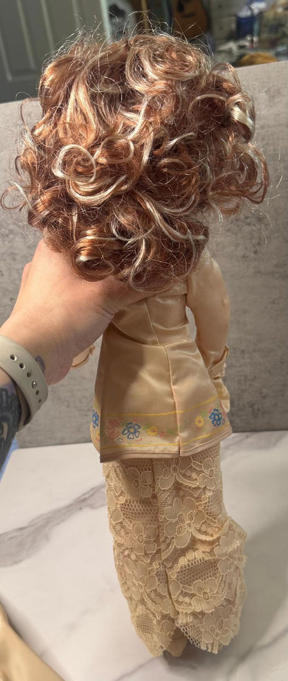 Vintage Furga Italian Made 18” Sleepy Eye Doll – Victorian Lace Outfit u0026 Hat
