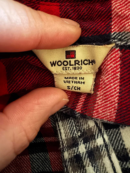 “Owlsbarf” Upcycled Flannel – Woolrich Women’s Small | April 25th Flannels