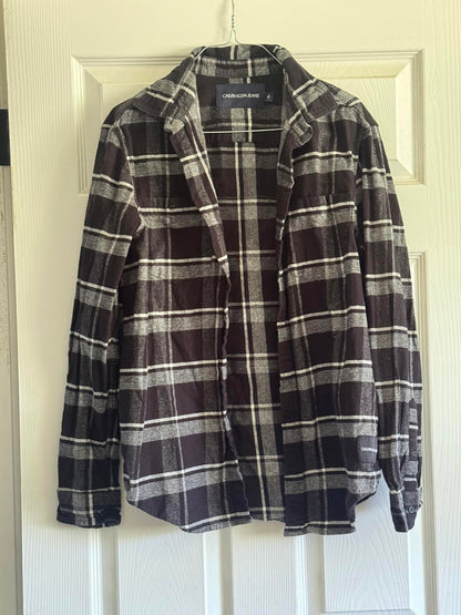 Keep Gettin’ Lucky Skull Calvin Klein Medium Upcycled Plaid April 25th Flannels