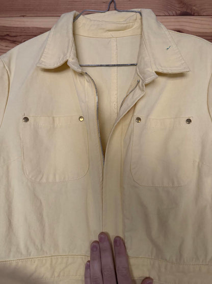 Everlane Short Sleeve Utility Jumpsuit in Buttercream Minimalist Workwear Chic