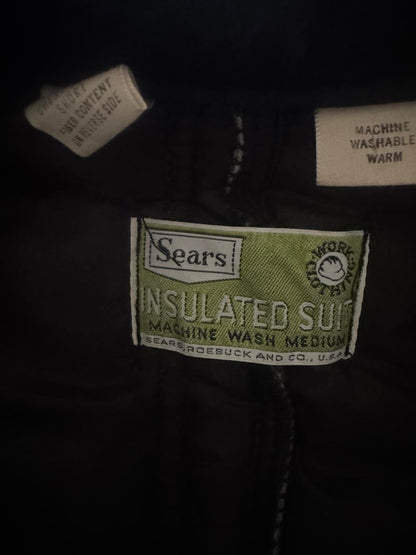 Vintage 1970’s Sears Cold Weather Coverall Faux Fur Belted Military Workwear