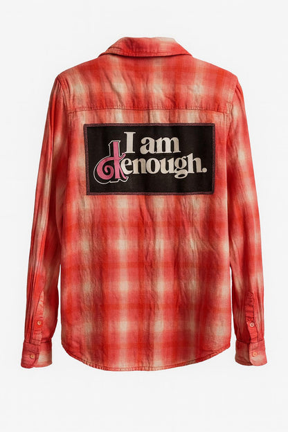 I Am Kenough Upcycled Flannel – Attention Women’s XL | April 25th Flannels