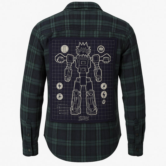 Power Rangers Megazord Blueprint Upcycled Chaps M April 25th Flannels