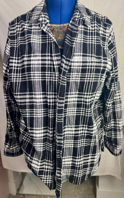 April 25th Flannels – “I’m Actually a Unicorn”  Upcycled Plaid One of one Unisex