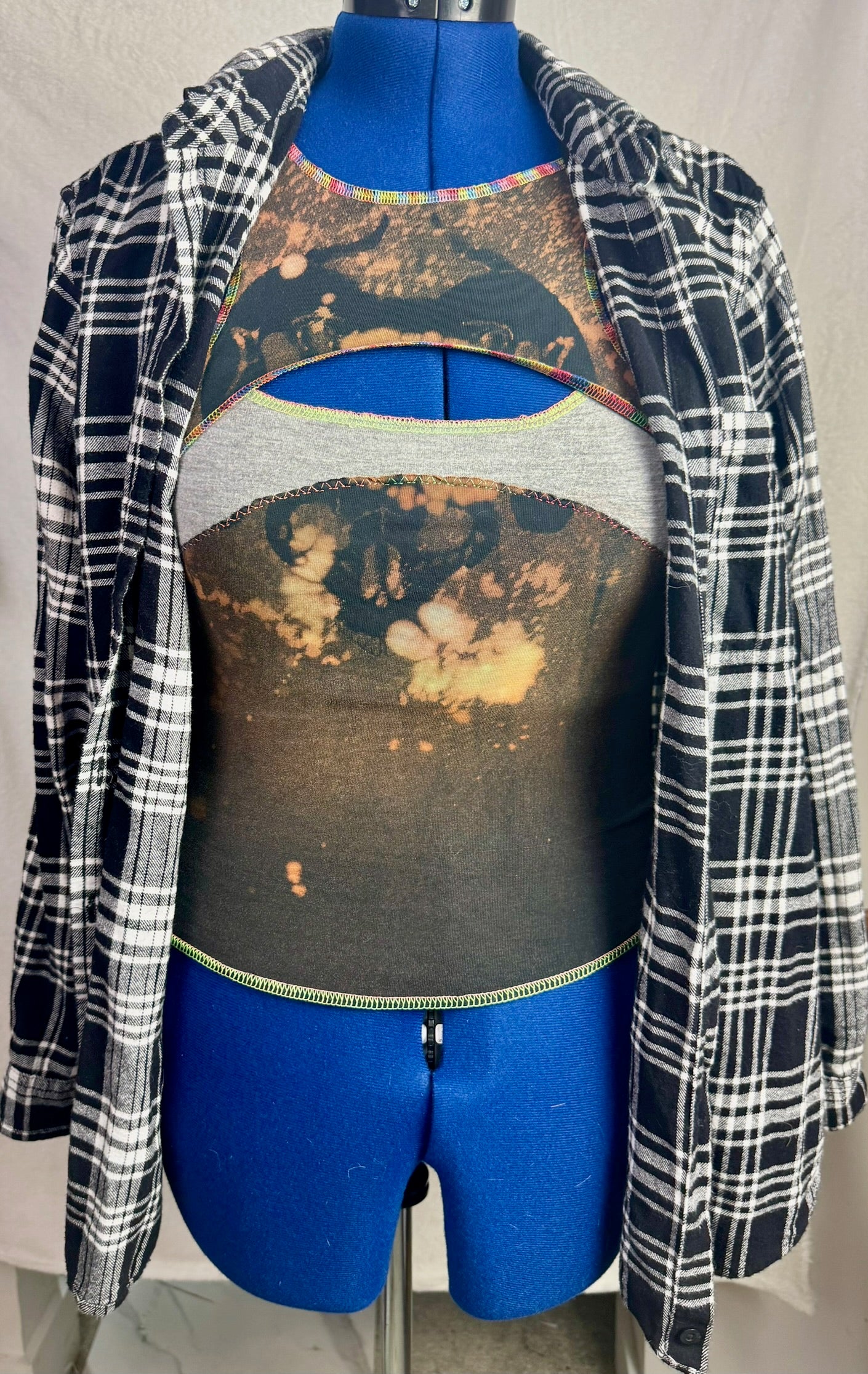 April 25th Flannels – “I’m Actually a Unicorn”  Upcycled Plaid One of one Unisex