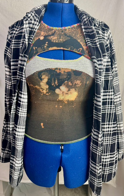 April 25th Flannels – “I’m Actually a Unicorn”  Upcycled Plaid One of one Unisex