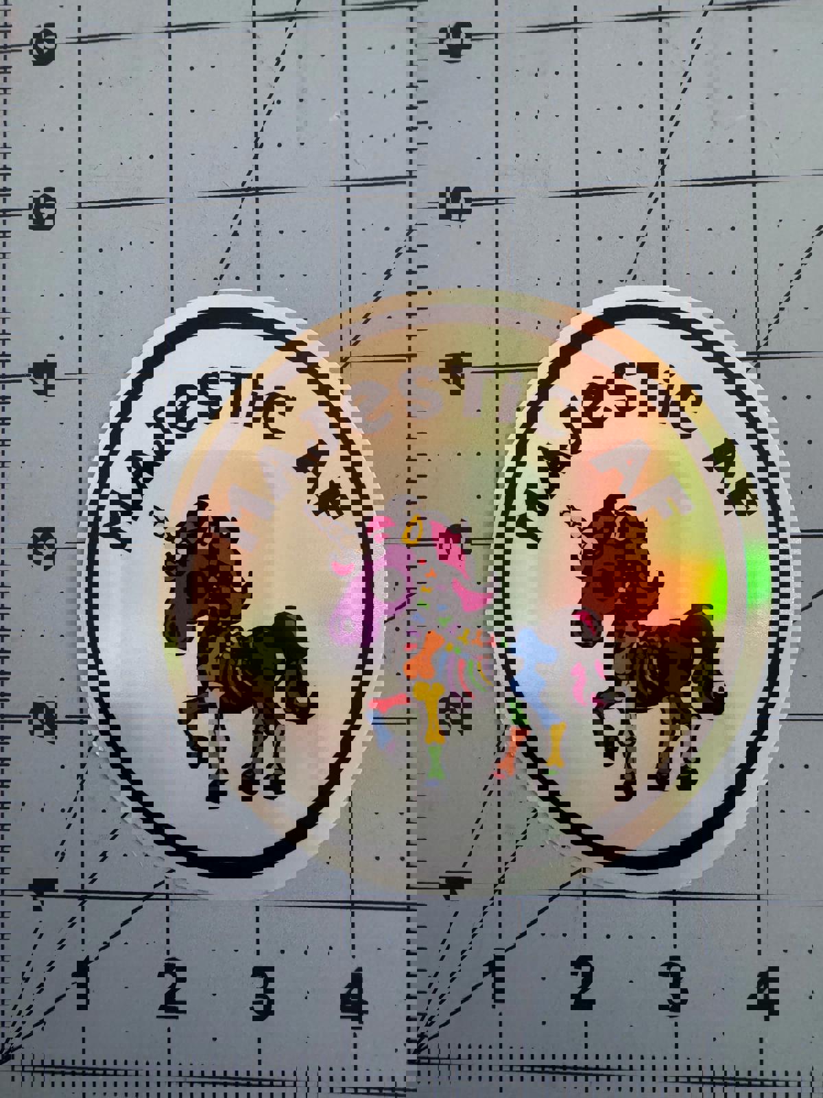 Majestic AF Holographic Unicorn Skeleton Sticker – Rainbow Sass with Bite