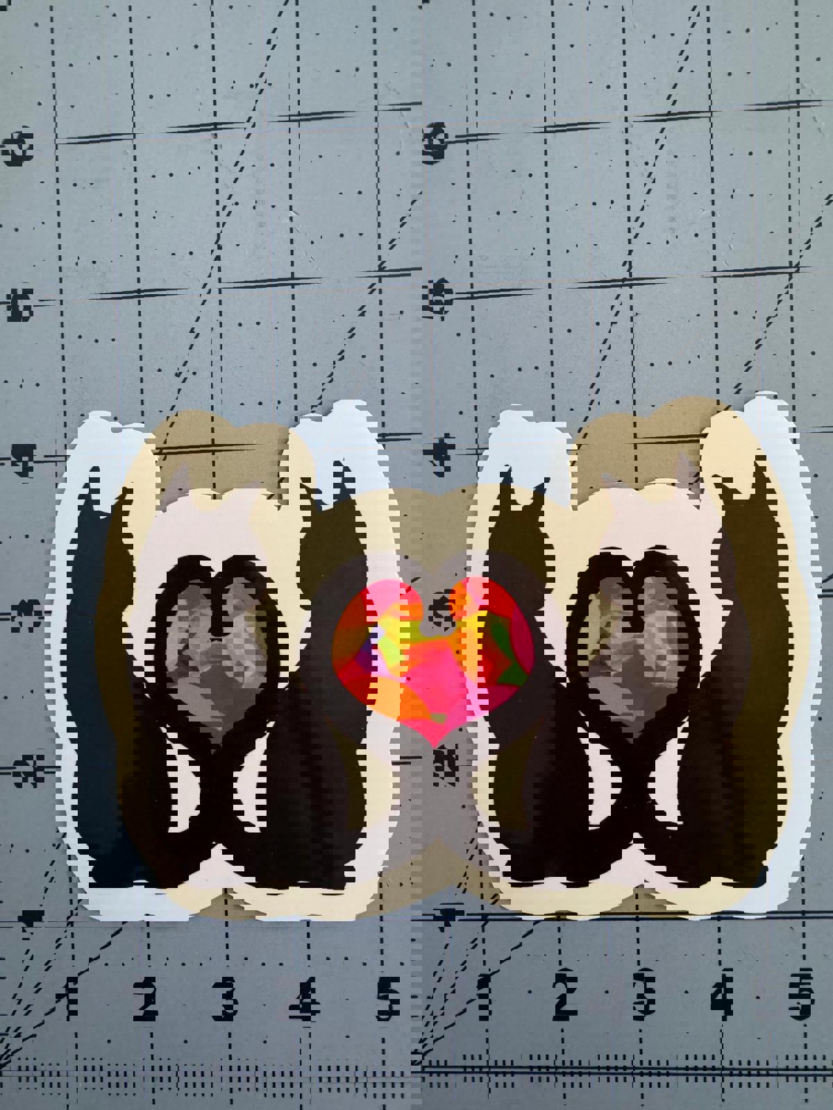 Rainbow Heart Cats Tails Sticker – Holographic or Classic White Vinyl