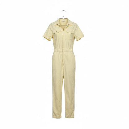 Everlane Short Sleeve Utility Jumpsuit in Buttercream Minimalist Workwear Chic