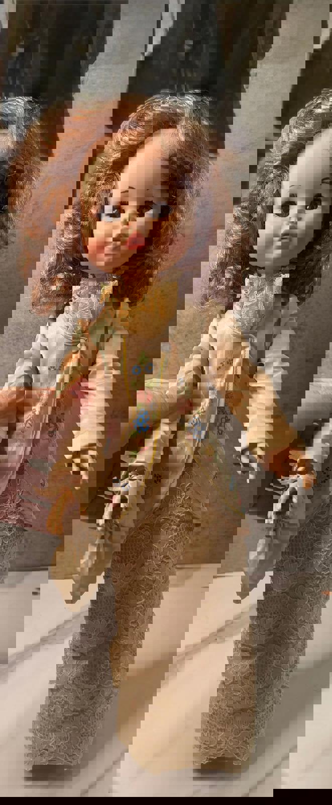 Vintage Furga Italian Made 18” Sleepy Eye Doll – Victorian Lace Outfit u0026 Hat