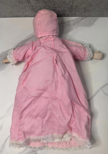 Creepy Composition Baby Doll – Changing Faces, Pink Gown u0026 Lifeless Charm