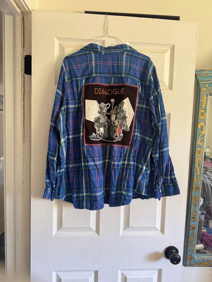 “Dialogue” Upcycled Flannel – Eddie Bauer Men’s Medium | April 25th Flannels