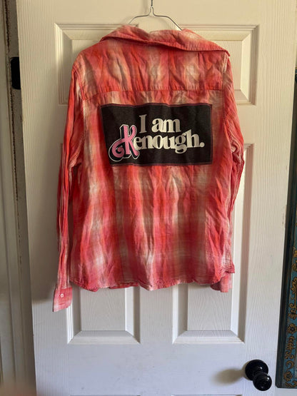 I Am Kenough Upcycled Flannel – Attention Women’s XL | April 25th Flannels