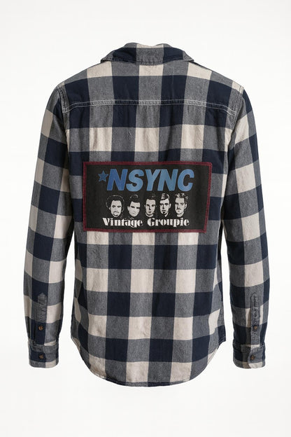 NSYNC Vintage Groupie Upcycled Flannel Men’s Small April 25th Flannels Retro Pop