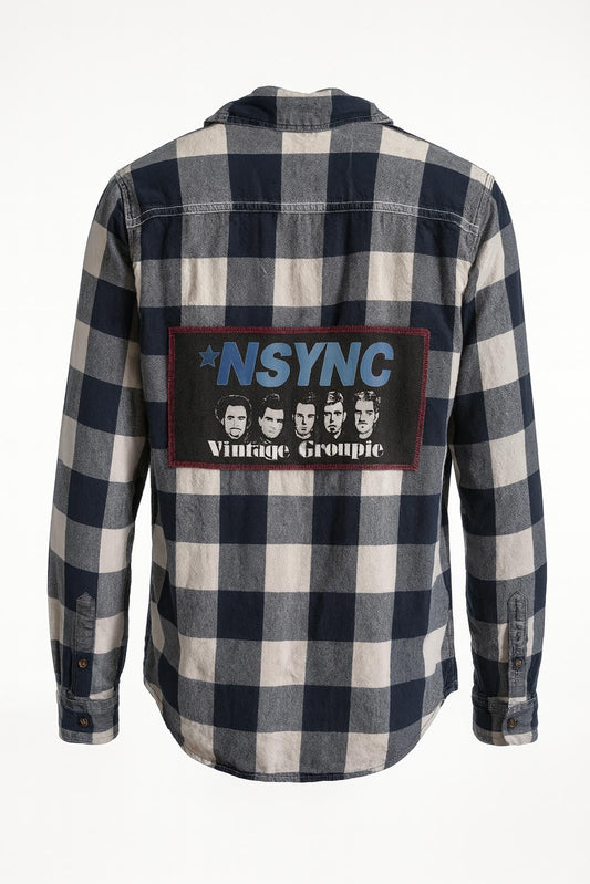 NSYNC Vintage Groupie Upcycled Flannel Men’s Small April 25th Flannels Retro Pop