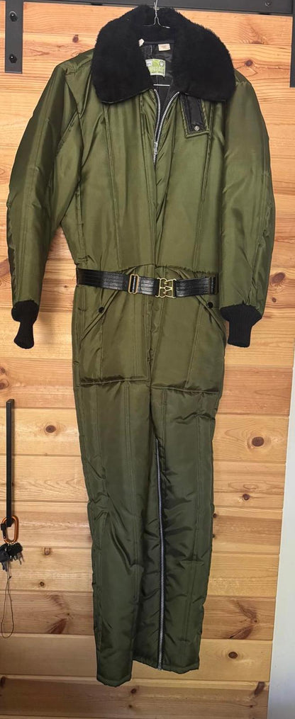 Vintage 1970’s Sears Cold Weather Coverall Faux Fur Belted Military Workwear